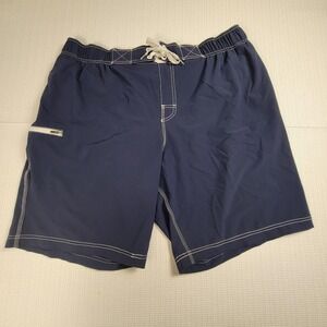 Coolibar Swim Trunks Mens Size 2XL Blue Lined Drawstring Sun‎ Protection UPF 50+